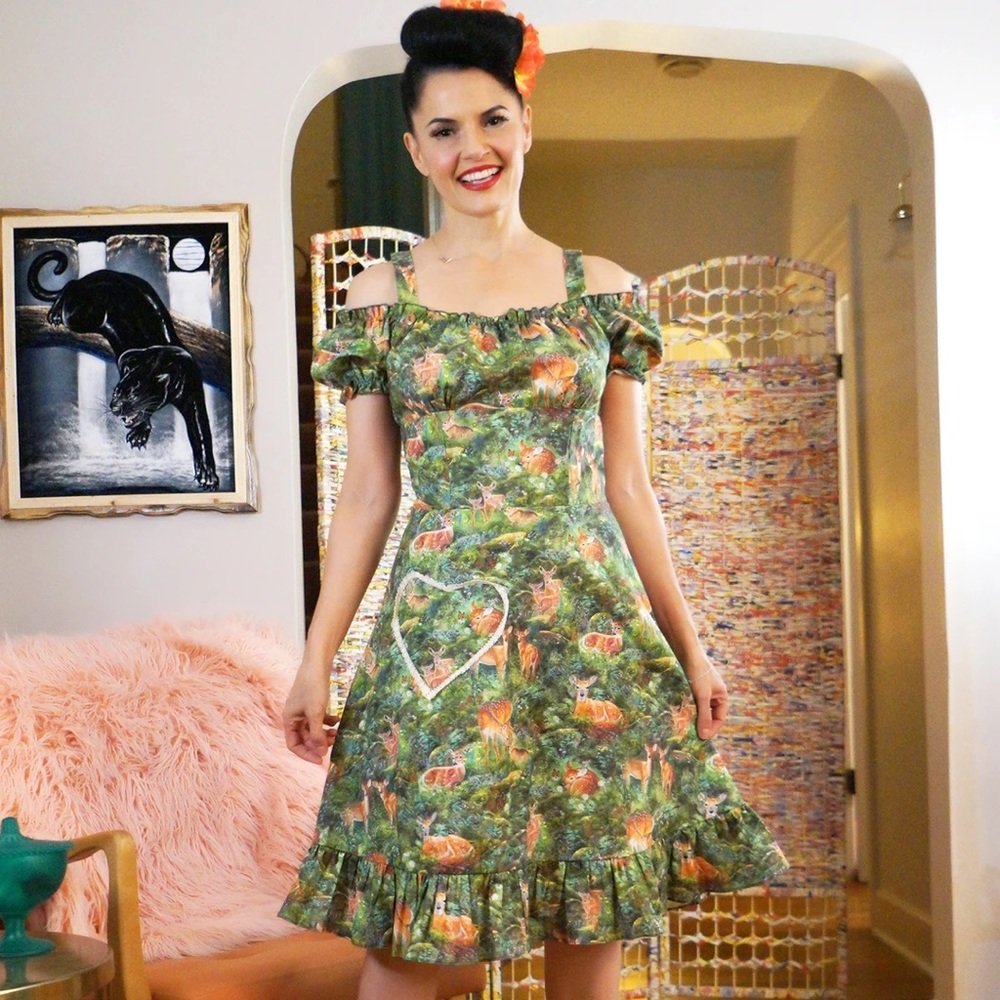 BERNIE DEXTER Joselyn dress in Babe in the Woods print - Picture 1 of 6